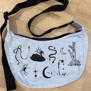 BAGGU Sky Blue Crossbody with Black Illustrations